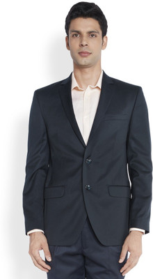

Park Avenue Solid Single Breasted Formal Men's Blazer(Dark Blue