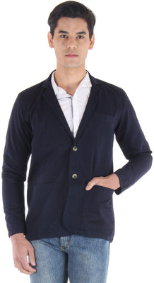 

Fifty Two Solid Single Breasted Casual Men's Blazer(Blue