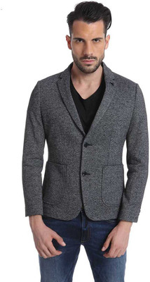 

Jack & Jones Solid Single Breasted Casual Men's Blazer(Grey, Grey melange