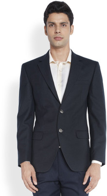 

Park Avenue Solid Single Breasted Formal Men's Blazer(Dark Blue