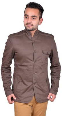 GDS Solid Single Breasted Casual Men's Blazer(Brown) available at flipkart for Rs.1499