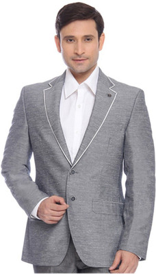 

Raymond Solid Mandarin Formal Men's Blazer(Grey