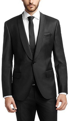 

Menjestic Solid Tuxedo Style Wedding, Party, Festive, Formal Men's Blazer(Black