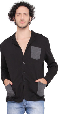 LUCfashion Solid Single Breasted Casual Men's Blazer(Black) available at flipkart for Rs.695