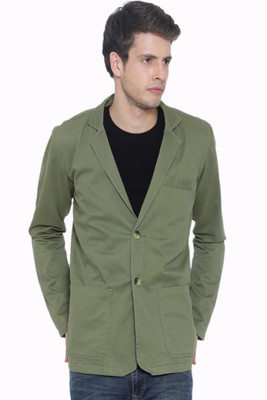 

Fifty Two Solid Single Breasted Casual Men's Blazer(Green, Green5
