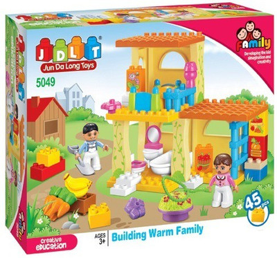 Webby Warm Family House Construction Set - 45 Pieces(Multicolor)