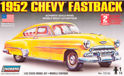 

Lindberg USA 1/32 Scale 1952 Chevy FastbackPlastic Model Kit(Multicolor)