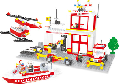 Fun Blox Fire Brigade Station - 433 Pcs(Multicolor)