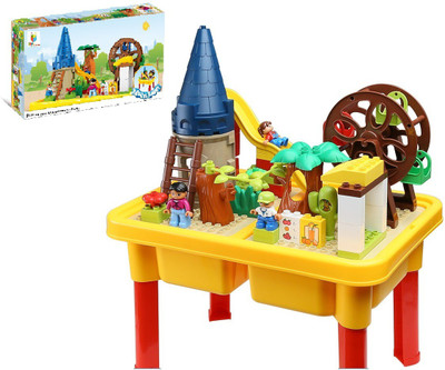 

Toys Bhoomi Happy Ville Family Farm Building Blocks Table Set - 54 Pieces(Multicolor)