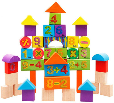 

Emob 42 Pcs Wooden Digital Blocks with Attractive Colour Puzzle Learning Game For Kids(Multicolor)