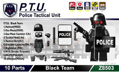 

Minifig.Cat Ptu (Police Tactical Unit) Mini Gear Packblack(Black)