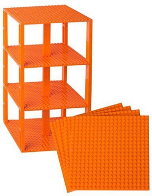 

Strictly Briks Premium Orange Stackable Base Plates 4 Pack 6" X 6"(Orange)