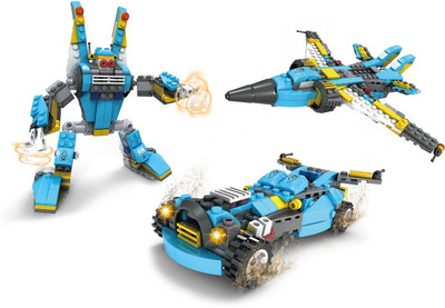 

Fun Blox FunBlox 3 in 1 Robot, Aircraft or Racing car(Multicolor)