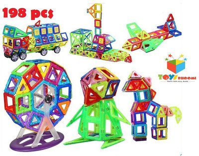 

Toys Bhoomi 198 Piece Magical Magnetic Building Blocks Brain Booster Educational Toys for Kids - Huge Learning Set(Multicolor)