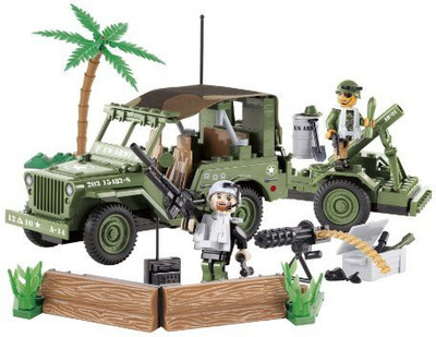 

COBI Small Army Jeep Willy'S Military B With Mortar(Maroon)