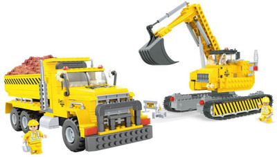 

Fun Blox Construction Crane & Trucks(Yellow)