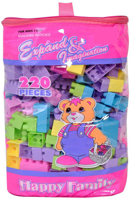 Al Shaik Kids Happy Family Building Blocks (Very High Quality) - 220 Pieces(Multicolor)