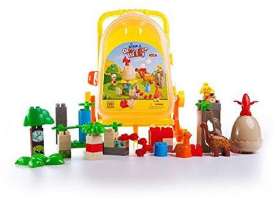 

Dimple Dinosaur Valley Set Building Bricks With Rolling Storage(Multicolor)