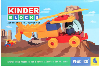 

Peacock KINDER BLOCKS AEROPLANE AND HELICOPTER SET(Multicolor)