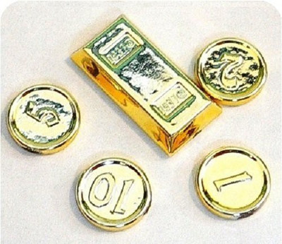 

Lego Gold Chrome Treasure X4 Gold Coins X1 Ingot(Gold)