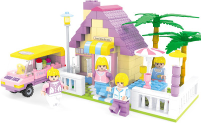 

Fun Blox 270pcs Fairy Land Blocks-Big House With Car(Multicolor)