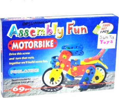 

Sunta Assembly Fun - Motor Bike 77Pcs+ 1 Tool Set, In C/ Box(Multicolor)