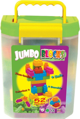 

Sunta Jumbo Blocks - 52pcs in Carry Box Container(Multicolor)