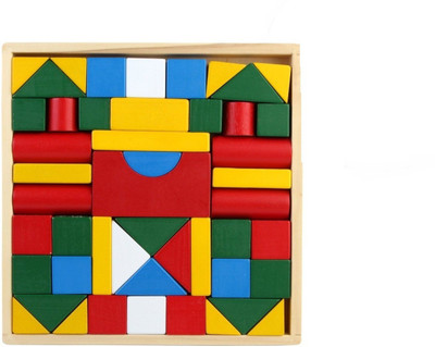 

Pigloo Wooden Building Blocks for Kids Ages 3+ Years, 48 Piece Set (48 Pcs)(Multicolor)