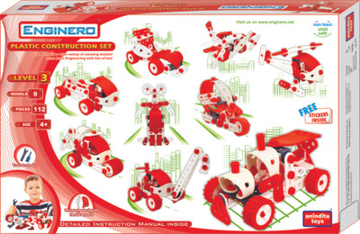 

Anindita Toys Enginero Plastic Construction Set Level - 3 (112 Pcs)