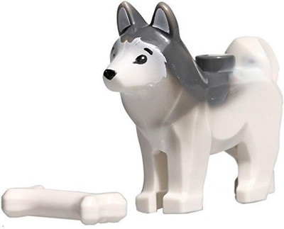 

Lego Animal Mini Husky Arctic Sled Dog With Bone (Aprox 1"Inch(White)