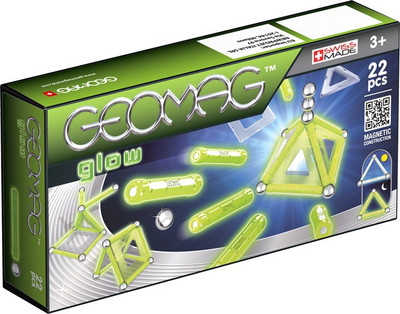 Geomag Glow 22 Pcs Green, Silver, White Geomag Blocks Building Sets