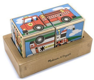 Melissa & Doug Vehicles Sound Blocks(Multicolor)