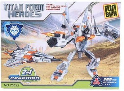 

Fun Blox 2 in 1 Titan Form Heroes -329 Pieces(Multicolor)
