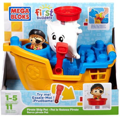 

Mega Bloks First Builders Pirate Ship Pat(Multicolor)