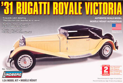 

Lindberg USA 1/24 Scale '31 Bugatti Royale VictoriaPlastic Model Kit(Multicolor)