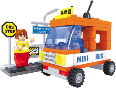 

Fun Blox 93pcs City Blocks-Mini Bus With Woman(Multicolor)