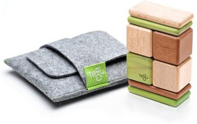 

Tegu 8 Piece Pocket Pouch Magnetic Wooden Block Set, Jungle(Multicolor)