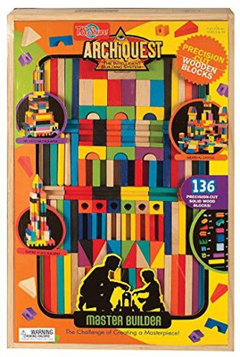 

T.S. Shure ArchiQuest Master Builder Wooden Building Blocks Set (136-Piece)(Multicolor)
