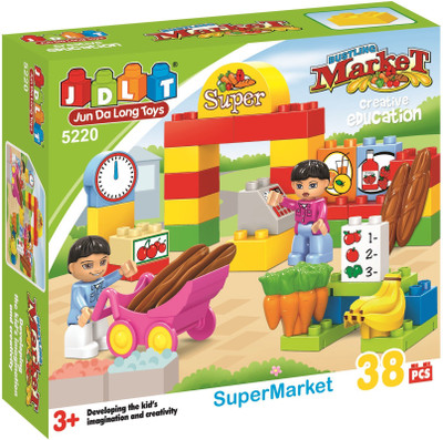 

Webby JDLT Super Market Building Blocks - 38 Pieces(Multicolor)