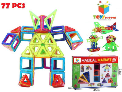 

Toys Bhoomi 77 Piece Magical Magnetic Building Blocks 3D Magic Play Stacking Set DIY for Brain Development(Multicolor)