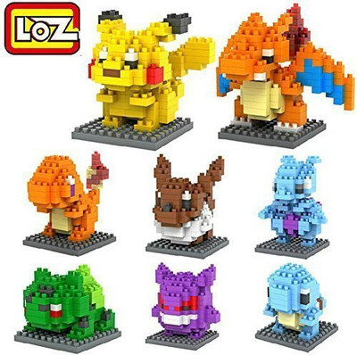 

LOZ 8box Diamond Block Pokemon Pikachu Squirtle Bulbasaur Eevee Bulbasaur Charizard(Multicolor)