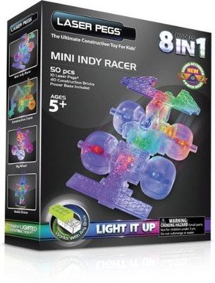 

Laser Pegs 8-In-1 Mini Indy Racer Building Set(Multicolor)