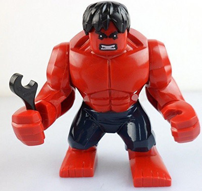 

Minifigure Building Marvel Avengers Mini Large Red Hulk Custom(Red)