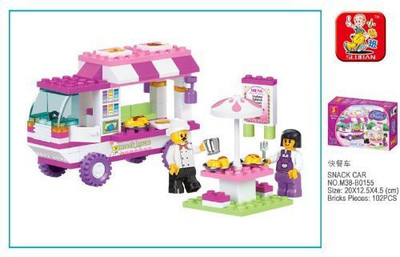 

Sluban Girl'S Dream Snack Car 102 Piece Set(Multicolor)