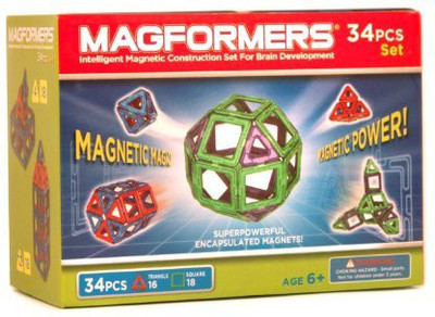 

Magformers magnetic magic building set red/blue 34 piece(Multicolor)