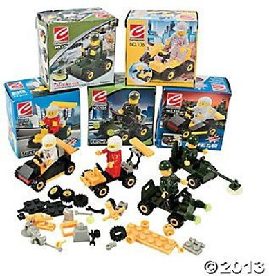 

Top Bright 6 Mini BUILDING Block Vehicle Sets/RACE Car/JEEP/Construction, etc/Party FAVOR/STOCKING STUFFERS/Motor Skills(Multicolor)