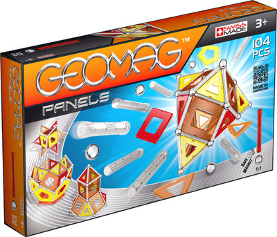 

GEOMAG Panels 104 Pcs(Red, Yellow, Orange, Silver)