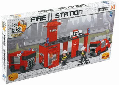 

Click Bricks Fire Station Set (257Piece)(Red)