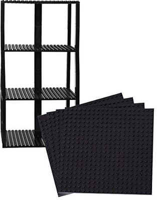 

Strictly Briks Premium Black Stackable Base Plates 4 Pack 6" X 6"(Black)
