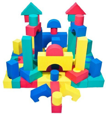 

Ewonderworld Non-Toxic 68 Piece foam r Blocks for Children w/ Carry Tote - Non-Recycled Quality, Waterproof, Soft, Bright, Safe & Quiet(Multicolor)